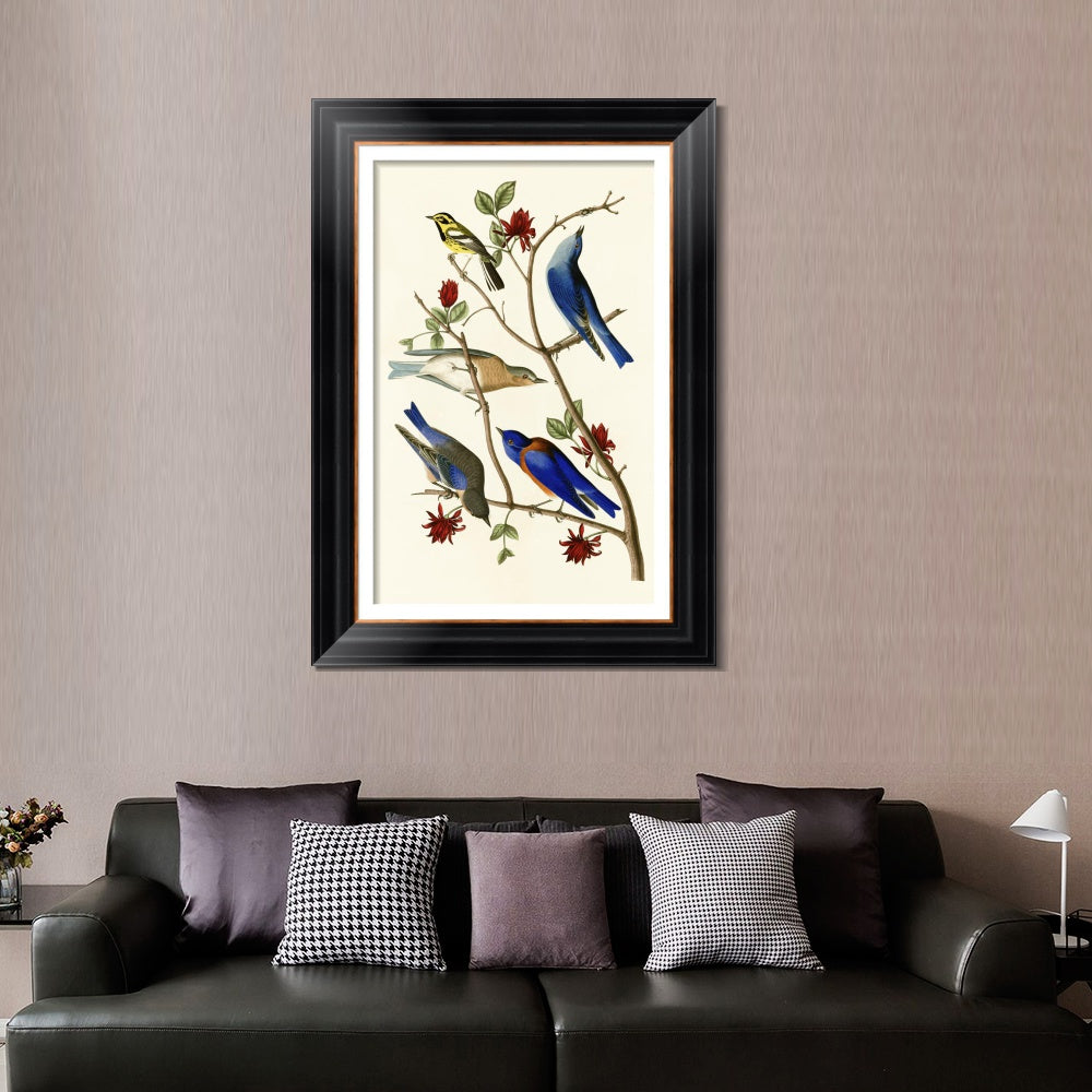 INVIN ART Framed Canvas Art Giclee Print Series#140 by John James Audubon  Home Office Wall Art Decorations