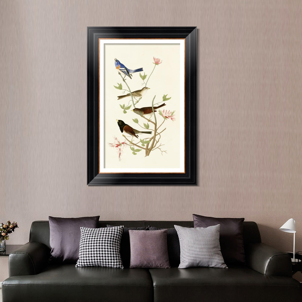 INVIN ART Framed Canvas Art Giclee Print Series#143 by John James Audubon  Home Office Wall Art Decorations