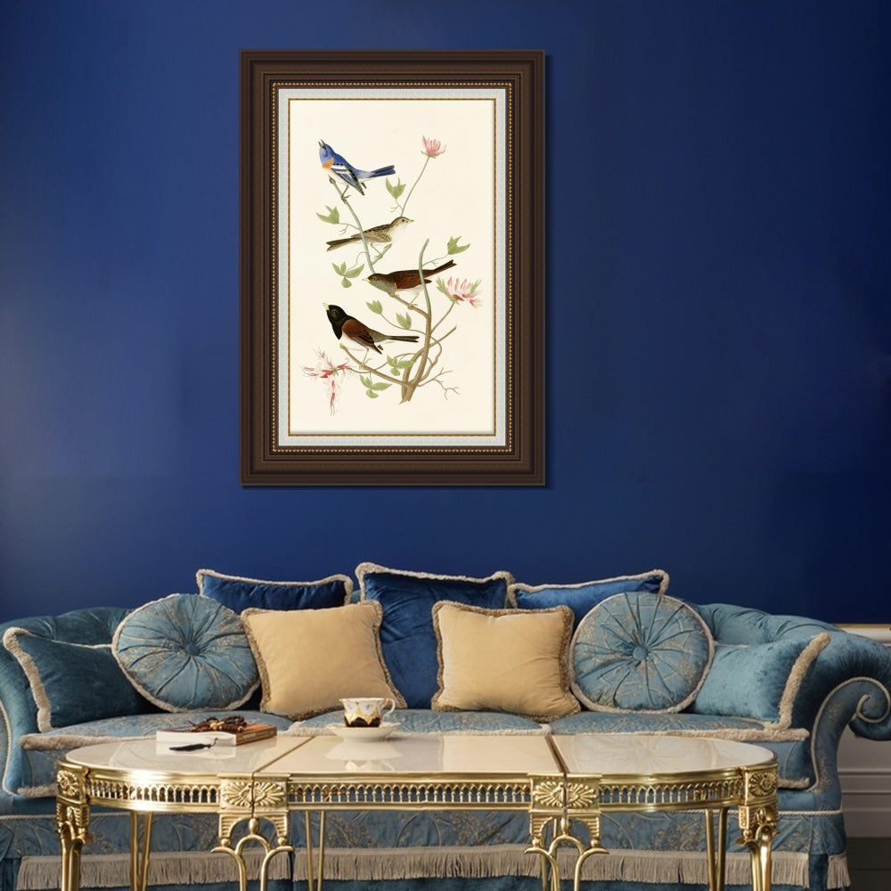 INVIN ART Framed Canvas Art Giclee Print Series#143 by John James Audubon  Home Office Wall Art Decorations