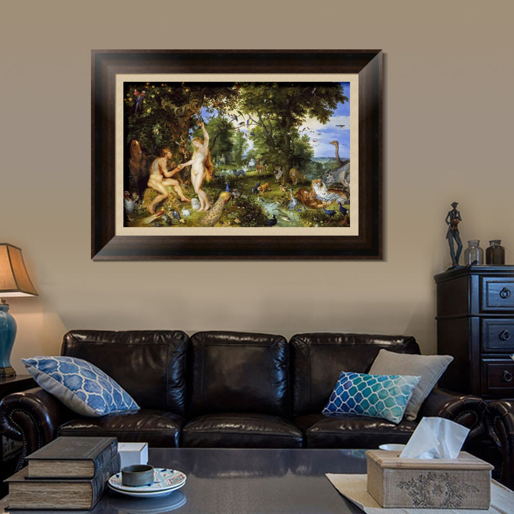INVIN ART Framed Canvas Art Giclee Print La caida de Faeton by Jan Van Eyck Wall Art
