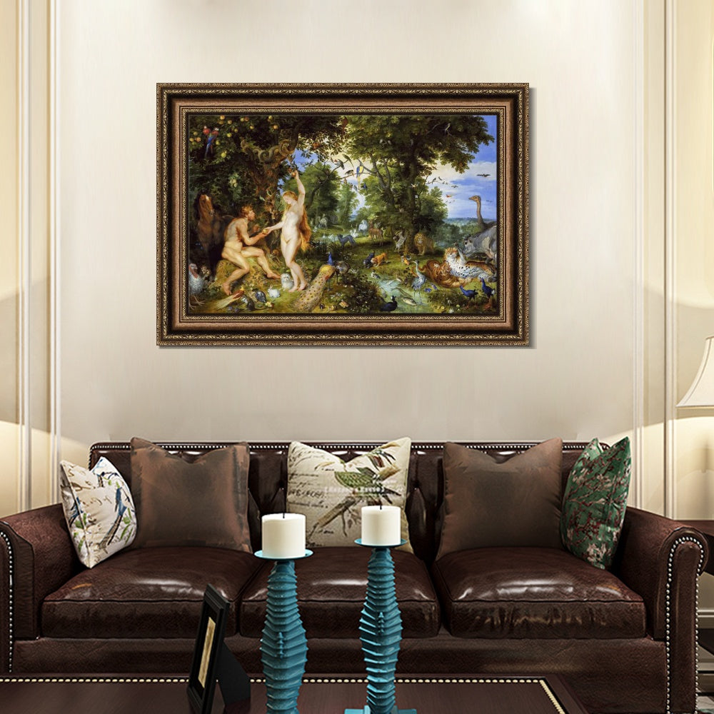 INVIN ART Framed Canvas Art Giclee Print La caida de Faeton by Jan Van Eyck Wall Art