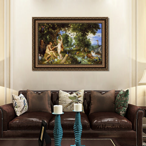 INVIN ART Framed Canvas Art Giclee Print La caida de Faeton by Jan Van Eyck Wall Art Living Room Home Office Decorations