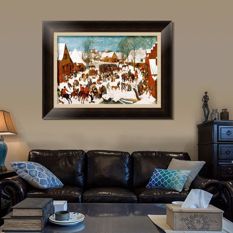 INVIN ART Framed Canvas Art Giclee Print The Adoration of the Lamb by Jan Van Eyck Wall Art Living Room Home Office Decorations