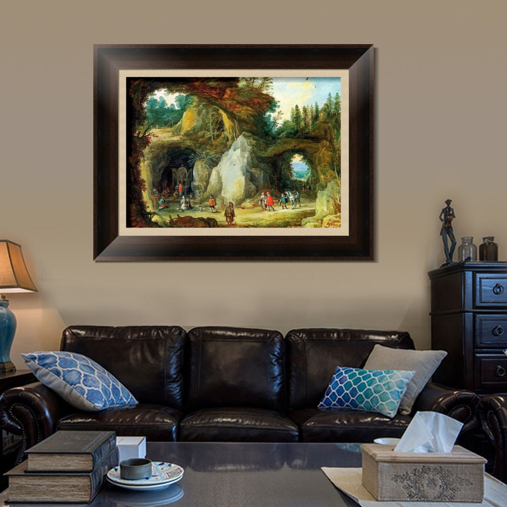 INVIN ART Framed Canvas Art Giclee Print The Virgin and Child with Canon Joris Van der Paele by Jan Van Eyck Wall Art