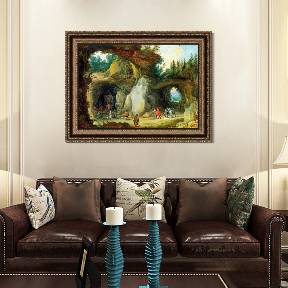 INVIN ART Framed Canvas Art Giclee Print The Virgin and Child with Canon Joris Van der Paele by Jan Van Eyck Wall Art
