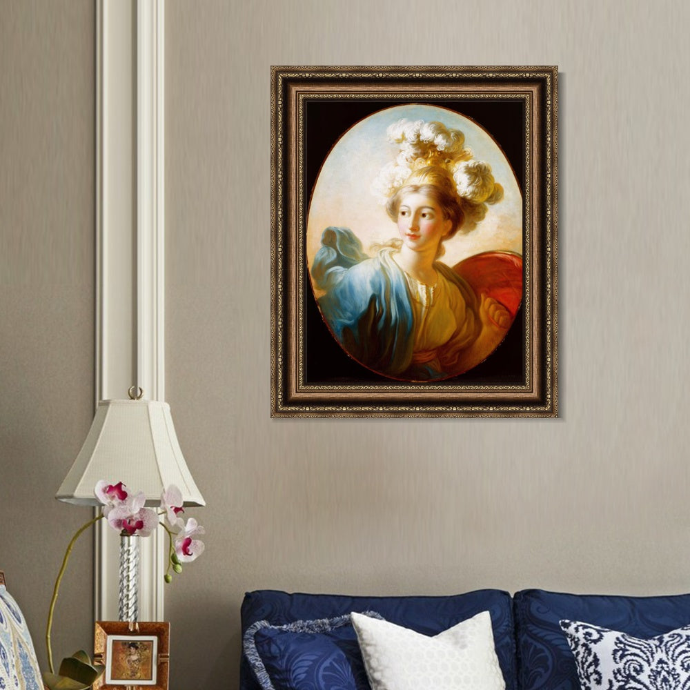 INVIN ART Framed Canvas Art Giclee Print Allegory of Vigilance#2 by Jean Honore Fragonard Wall Art Living Room Home Office Decorations