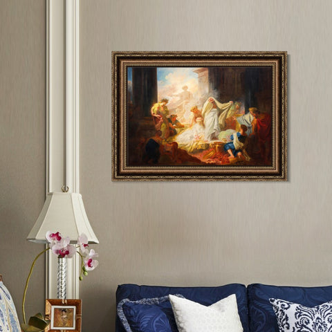 INVIN ART Framed Canvas Art Giclee Print Coricus and Calier by Jean Honore Fragonard Wall Art Living Room Home Office Decorations