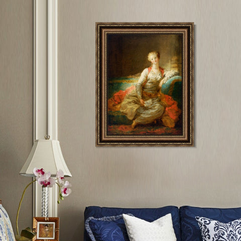 INVIN ART Framed Canvas Art Giclee Print Little Sudan by Jean Honore Fragonard Wall Art Living Room Home Office Decorations