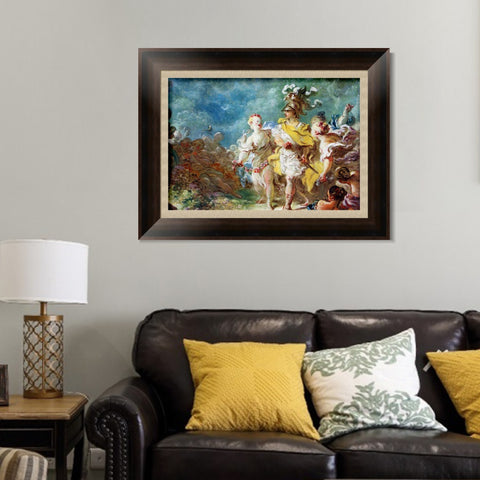 INVIN ART Framed Canvas Art Giclee Print Renaldo in the enchanted forest finds the ghost of armada emerged from the bark of a myrtle,1760 by Jean Honore Fragonard