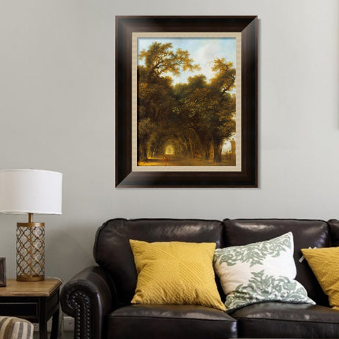 INVIN ART Framed Canvas Art Giclee Print A Shaded Avenue by Jean Honore Fragonard Wall Art Living Room Home Office Decorations