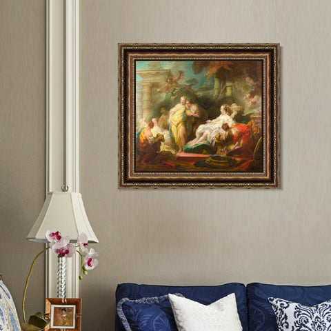 INVIN ART Framed Canvas Art Giclee Print Psyche showing her Sisters her Gifts from Cupid by Jean Honore Fragonard Wall Art