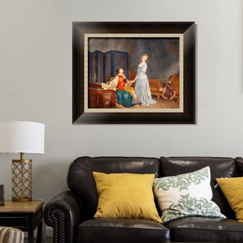 INVIN ART Framed Canvas Art Giclee Print Contract by Jean Honore Fragonard Wall Art Living Room Home Office Decorations