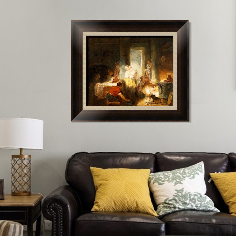 INVIN ART Framed Canvas Art Giclee Print Roman Interior by Jean Honore Fragonard Wall Art Living Room Home Office Decorations