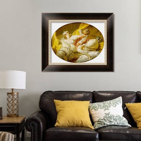 INVIN ART Framed Canvas Art Giclee Print The Beautiful Servant by Jean Honore Fragonard Wall Art Living Room Home Office Decorations