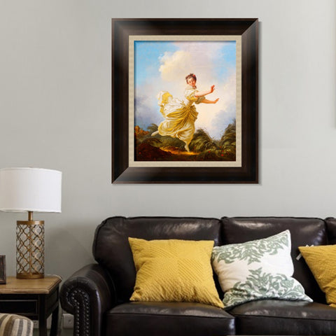 INVIN ART Framed Canvas Art Giclee Print The Feigned Flight by Jean Honore Fragonard Wall Art Living Room Home Office Decorations