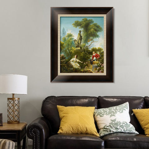 INVIN ART Framed Canvas Art Giclee Print The appointment by Jean Honore Fragonard Wall Art Living Room Home Office Decorations