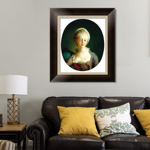 INVIN ART Framed Canvas Art Giclee Print Portrait of a Young Lady by Jean Honore Fragonard Wall Art Living Room Home Office Decorations