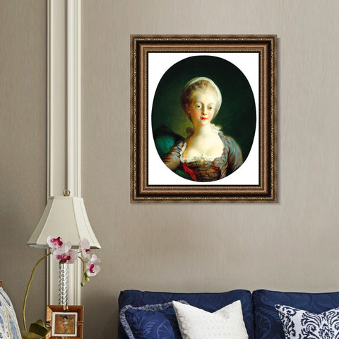 INVIN ART Framed Canvas Art Giclee Print Portrait of a Young Lady by Jean Honore Fragonard Wall Art Living Room Home Office Decorations