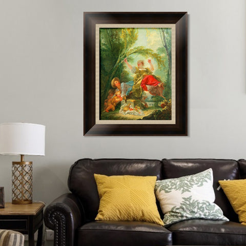 INVIN ART Framed Canvas Art Giclee Print The See by Jean Honore Fragonard Wall Art Living Room Home Office Decorations