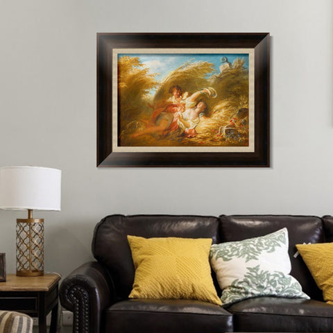 INVIN ART Framed Canvas Art Giclee Print In wheat by Jean Honore Fragonard Wall Art Living Room Home Office Decorations