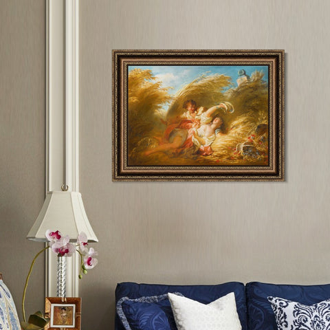 INVIN ART Framed Canvas Art Giclee Print In wheat by Jean Honore Fragonard Wall Art Living Room Home Office Decorations