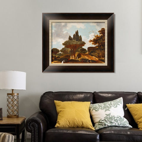 INVIN ART Framed Canvas Art Giclee Print Italian Landscape on the Stairs by Jean Honore Fragonard Wall Art Living Room Home Office Decorations