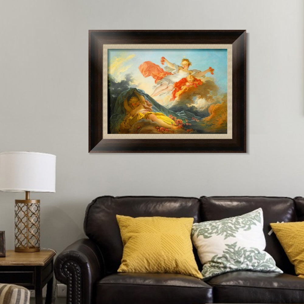 INVIN ART Framed Canvas Art Giclee Print THE GODDESS AURORA TRIUMPHING OVER NIGHT by Jean Honore Fragonard Wall Art Living Room Home Office Decorations