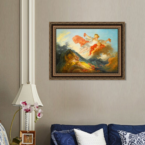 INVIN ART Framed Canvas Art Giclee Print THE GODDESS AURORA TRIUMPHING OVER NIGHT by Jean Honore Fragonard Wall Art Living Room Home Office Decorations