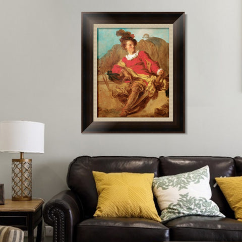 INVIN ART Framed Canvas Art Giclee Print Abbot of Saint-Undressed to the Spanish by Jean Honore Fragonard Wall Art Living Room Home Office Decorations