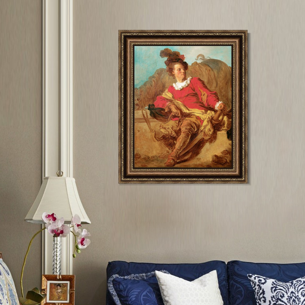 INVIN ART Framed Canvas Art Giclee Print Abbot of Saint-Undressed to the Spanish by Jean Honore Fragonard Wall Art Living Room Home Office Decorations