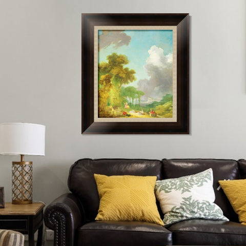 INVIN ART Framed Canvas Art Giclee Print The Swing#2 by Jean Honore Fragonard Wall Art Living Room Home Office Decorations