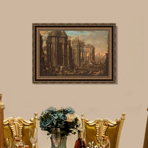 INVIN ART Framed Canvas Art Giclee Print Clemente Spera Bacchanal by Alessandro Magnasco Wall Art Living Room Home Office Decorations