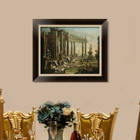 INVIN ART Framed Canvas Art Giclee Print Bacchanale by Alessandro Magnasco Wall Art Living Room Home Office Decorations
