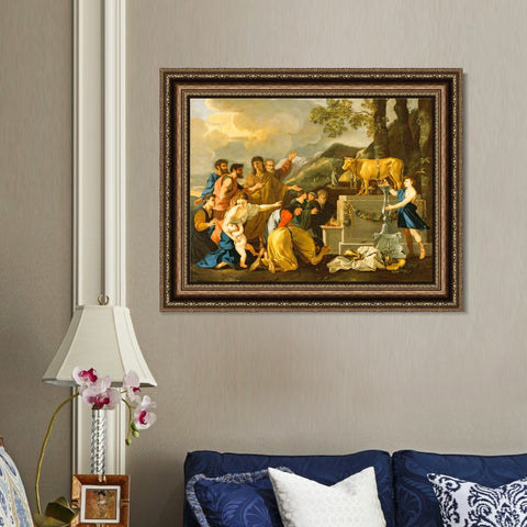 INVIN ART Framed Canvas Art Giclee Print Andrea di Lione by Nicolas Poussin Wall Art Living Room Home Office Decorations