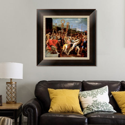 INVIN ART Framed Canvas Art Giclee Print Camille delivers the schoolmaster from Faléries to his schoolchildren by Nicolas Poussin