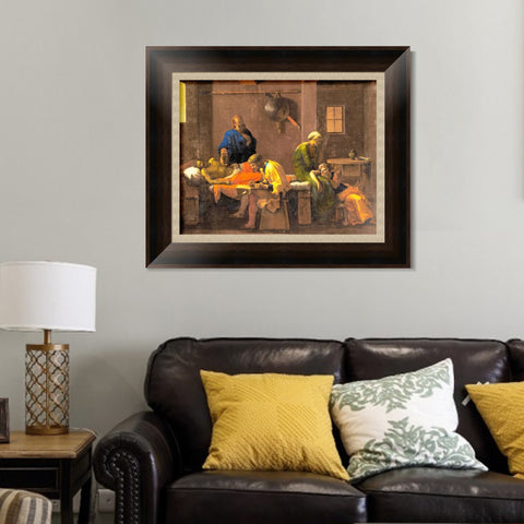 INVIN ART Framed Canvas Art Giclee Print Eudamidas' testamente by Nicolas Poussin Wall Art Living Room Home Office Decorations