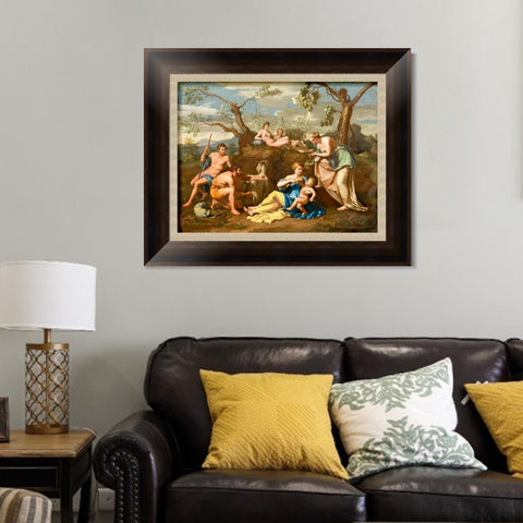 INVIN ART Framed Canvas Art Giclee Print Follower of Nicolas Poussin by Nicolas Poussin Wall Art Living Room Home Office Decorations