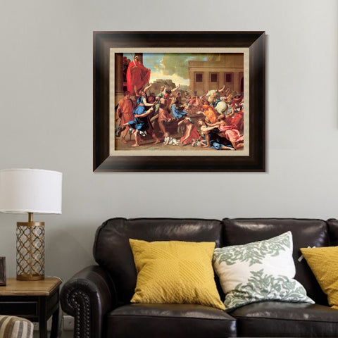 INVIN ART Framed Canvas Art Giclee Print the Rape of the Sabine Women by Nicolas Poussin Wall Art Living Room Home Office Decorations