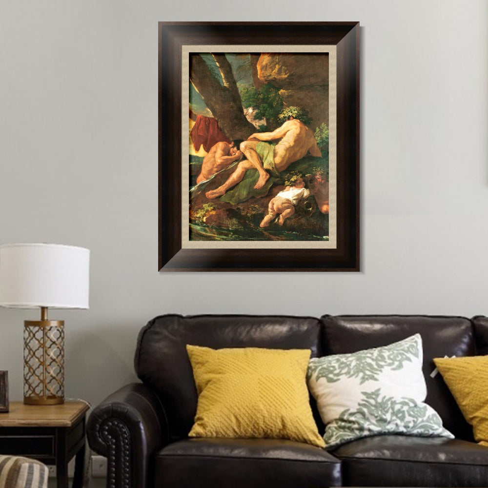 INVIN ART Framed Canvas Art Giclee Print Midas Washing at the Source of the Pactolus by Nicolas Poussin Wall Art Living Room Home Office Decorations