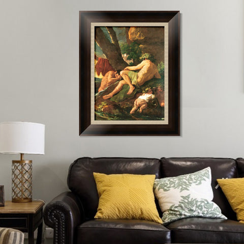 INVIN ART Framed Canvas Art Giclee Print Midas Washing at the Source of the Pactolus by Nicolas Poussin Wall Art Living Room Home Office Decorations