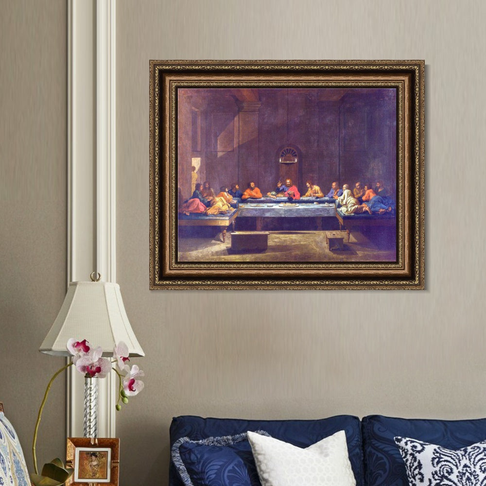 INVIN ART Framed Canvas Art Giclee Print Eucharist by Nicolas Poussin Wall Art Living Room Home Office Decorations