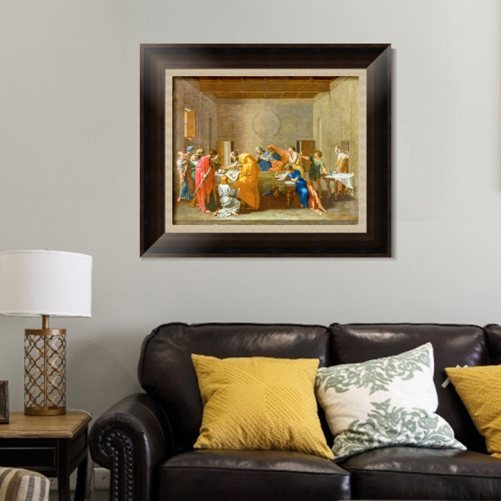 INVIN ART Framed Canvas Art Giclee Print Extreme Unction by Nicolas Poussin Wall Art