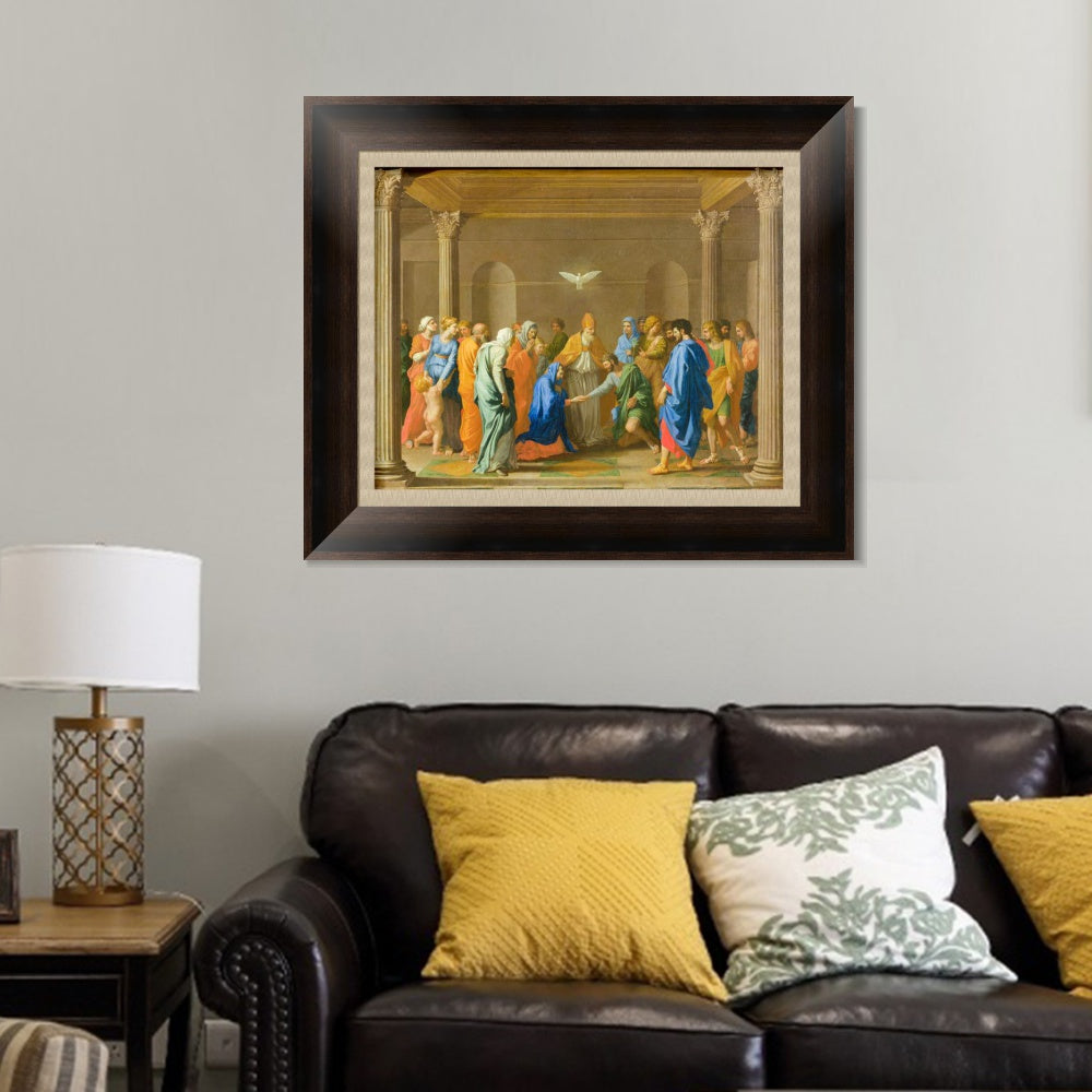 INVIN ART Framed Canvas Art Giclee Print Marriage by Nicolas Poussin Wall Art