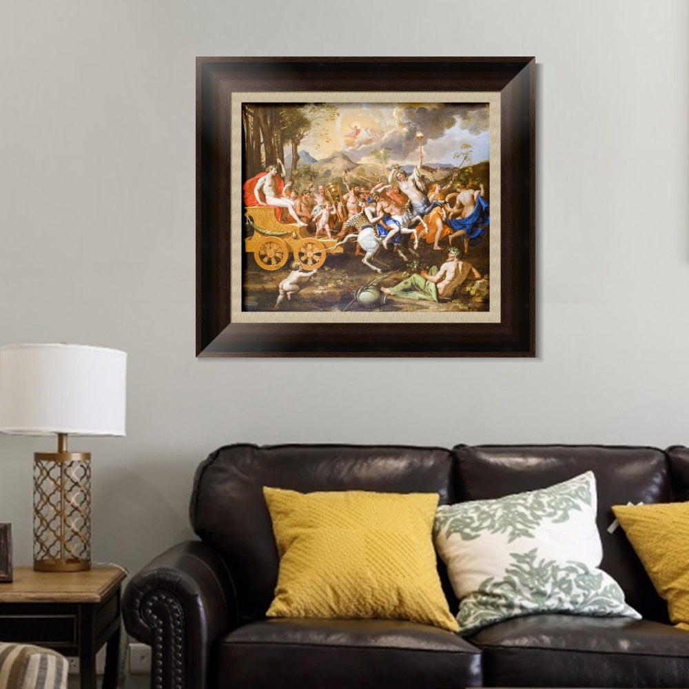INVIN ART Framed Canvas Art Giclee Print The Triumph of Bacchus, 1635-1636 by Nicolas Poussin Wall Art Living Room Home Office Decorations
