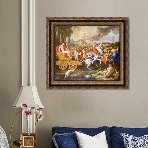 INVIN ART Framed Canvas Art Giclee Print The Triumph of Bacchus, 1635-1636 by Nicolas Poussin Wall Art Living Room Home Office Decorations