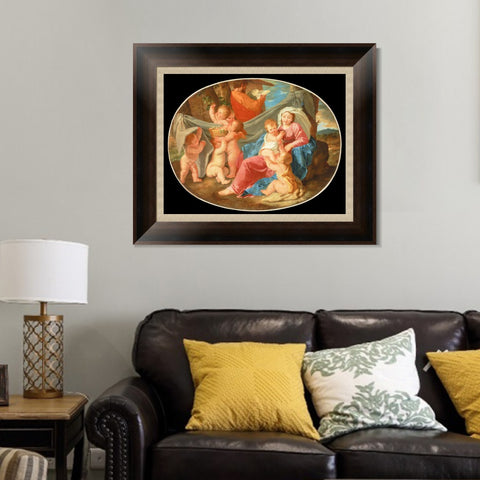 INVIN ART Framed Canvas Art Giclee Print The Rest on the Flight into Egypt by Nicolas Poussin Wall Art Living Room Home Office Decorations