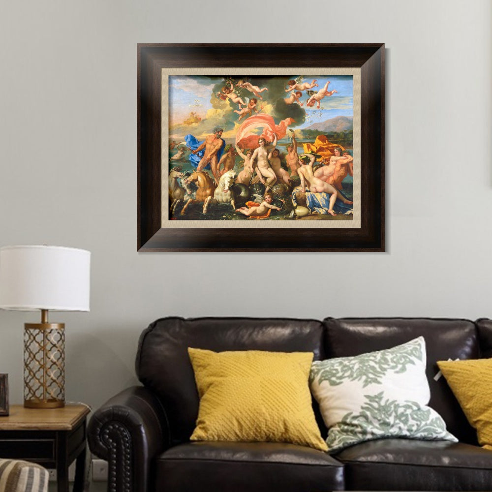 INVIN ART Framed Canvas Art Giclee Print French The Birth of Venus by Nicolas Poussin Wall Art