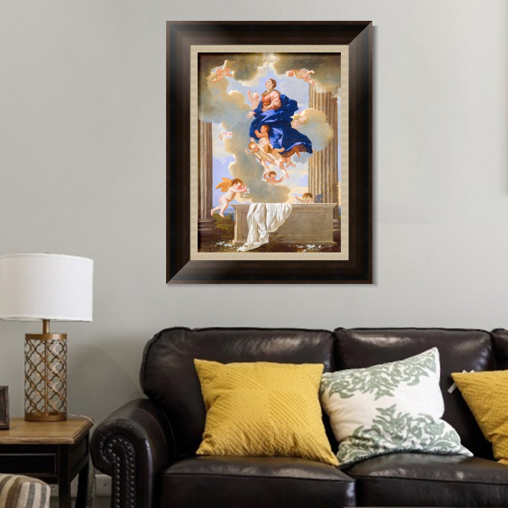 INVIN ART Framed Canvas Art Giclee Print The Assumption of the Virgin by Nicolas Poussin Wall Art