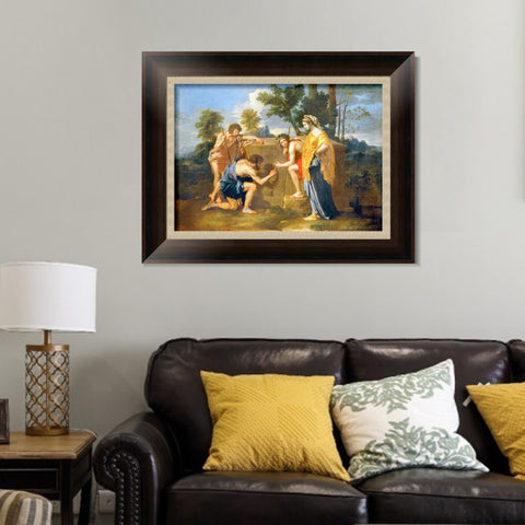 INVIN ART Framed Canvas Art Giclee Print Et in Arcadia ego by Nicolas Poussin Wall Art Living Room Home Office Decorations