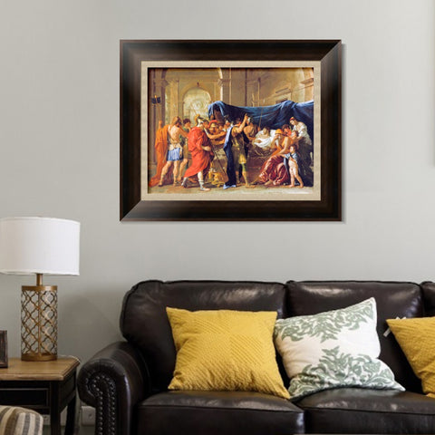 INVIN ART Framed Canvas Art Giclee Print The Death of Germanicus by Nicolas Poussin Wall Art Living Room Home Office Decorations